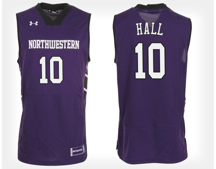 Northwestern Wildcats #10 Charlie Hall Purple Home Authentic College Basketball Jersey