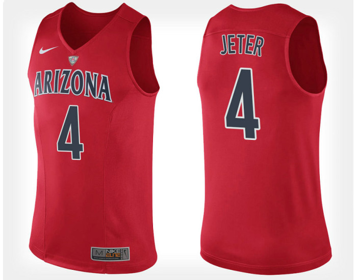 Arizona Wildcats #4 Chase Jeter Red Home Authentic College Basketball Jersey
