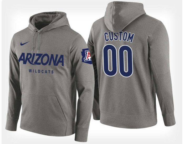 Arizona Wildcats #00 Custom Gray Hoodie College Basketball