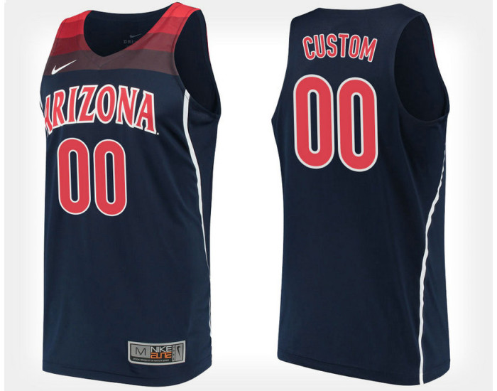 Arizona Wildcats #00 Custom Navy Alternate Jersey College Basketball