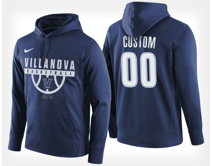 Villanova Wildcats #00 Custom Navy Hoodie College Basketball