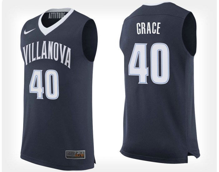 Youth Villanova Wildcats #40 Denny Grace Navy Home Replica College Basketball Jersey
