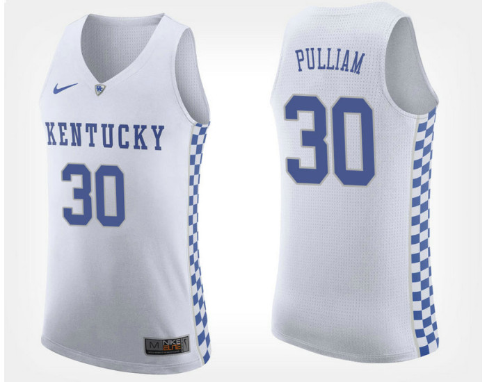 Youth Kentucky Wildcats #30 Dillon Pulliam White Road Authentic College Basketball Jersey