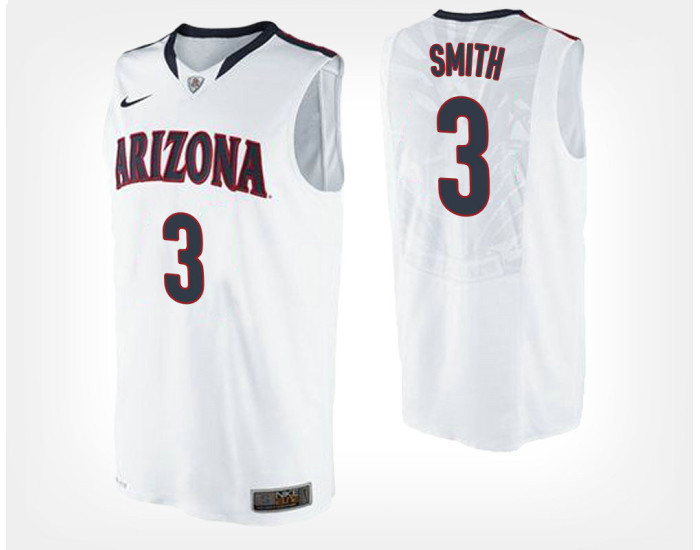 Youth Arizona Wildcats #3 Dylan Smith White Road Replica College Basketball Jersey