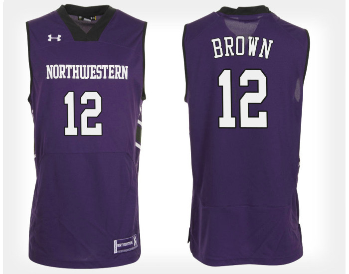 Youth Northwestern Wildcats #12 Isiah Brown Purple Home Authentic College Basketball Jersey