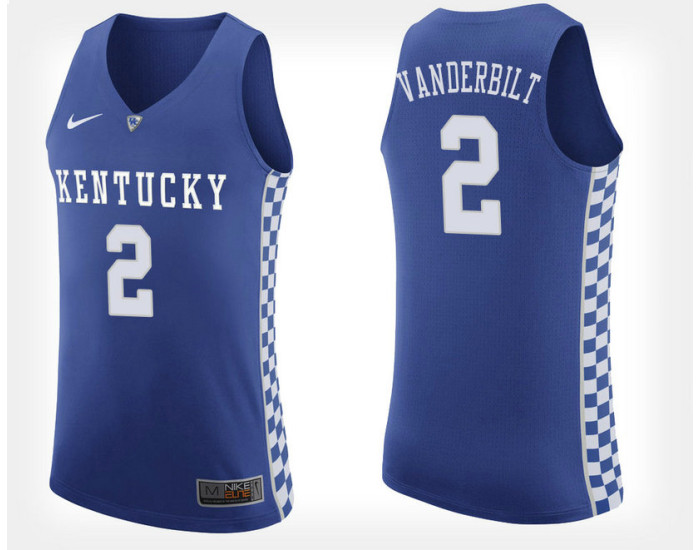 Youth Kentucky Wildcats #2 Jarred Vanderbilt Blue Home Authentic College Basketball Jersey