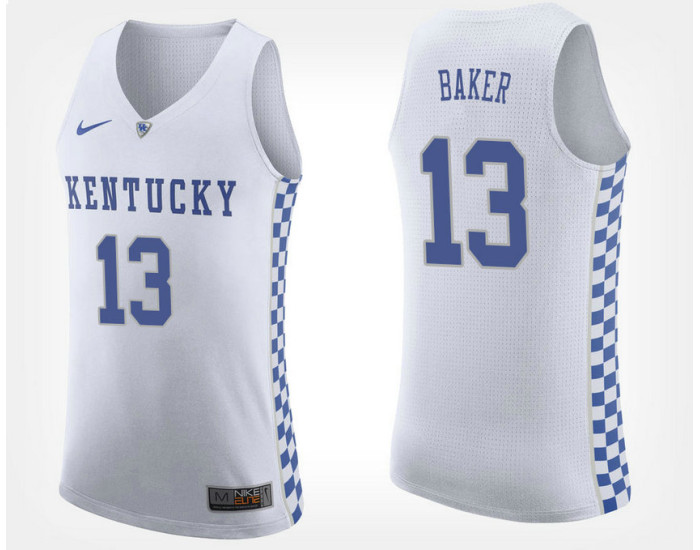 Youth Kentucky Wildcats #13 Jemarl Baker White Road Replica College Basketball Jersey