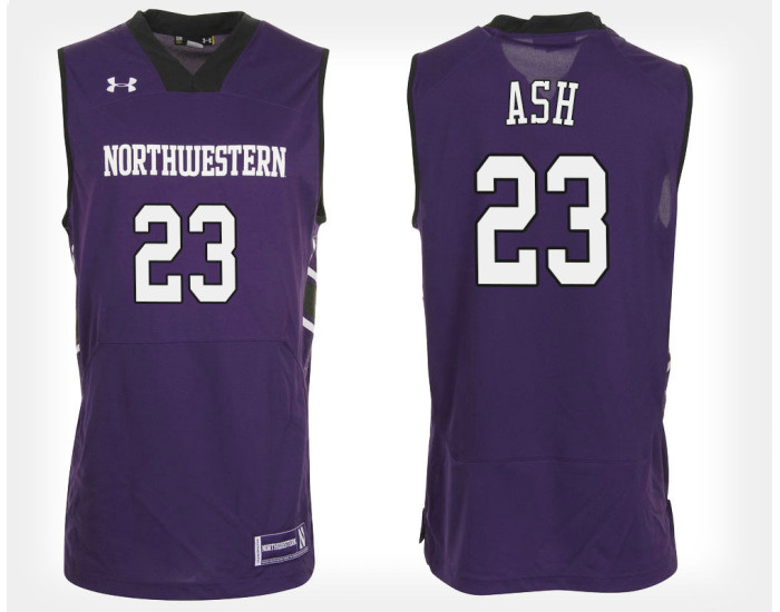 Northwestern Wildcats #23 Jordan Ash Purple Home Authentic College Basketball Jersey
