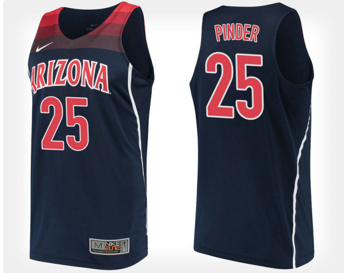 Arizona Wildcats #25 Keanu Pinder Navy Alternate Replica College Basketball Jersey
