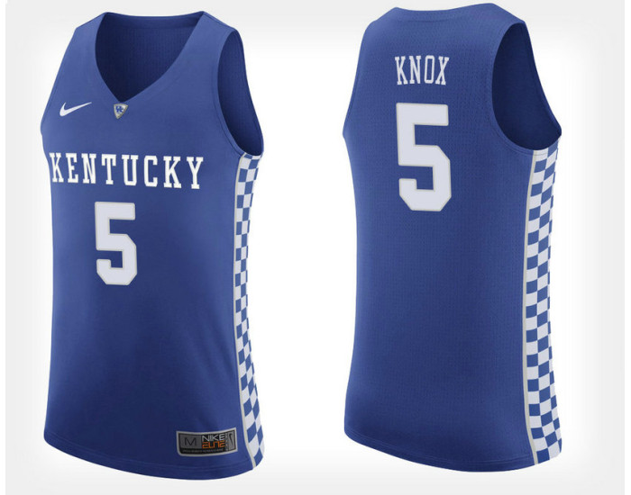Kentucky Wildcats #5 Kevin Knox Blue Home Authentic College Basketball Jersey