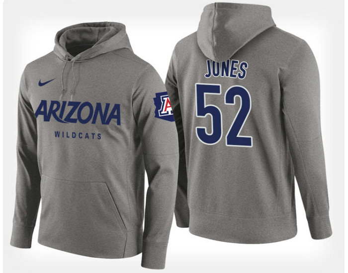 Arizona Wildcats #52 Kory Jones Gray Hoodie College Basketball