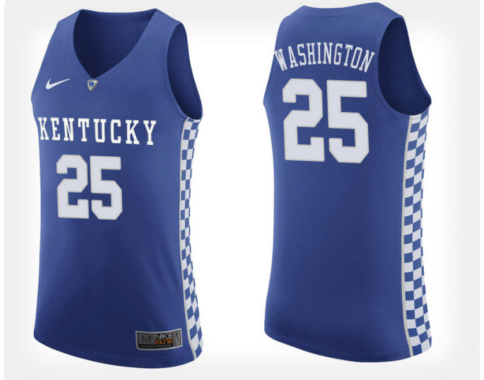 Youth Kentucky Wildcats #25 PJ Washington Blue Home Replica College Basketball Jersey