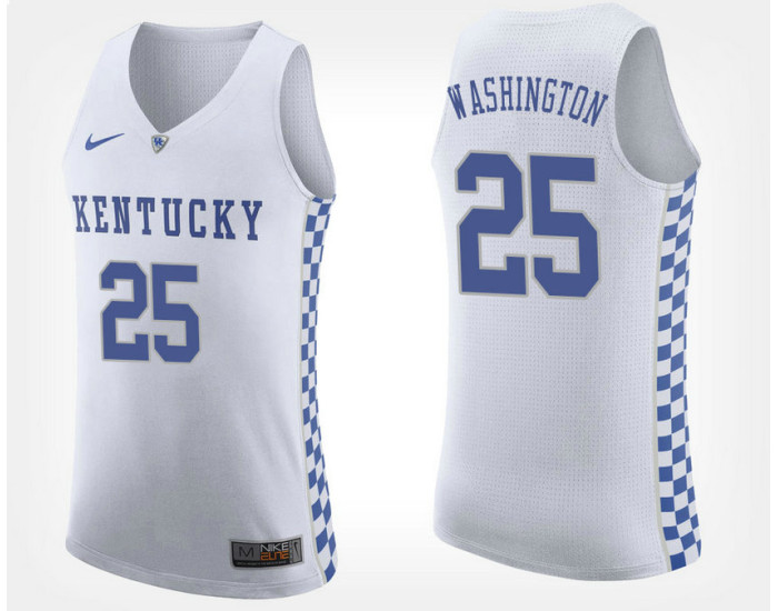 Youth Kentucky Wildcats #25 PJ Washington White Road Replica College Basketball Jersey