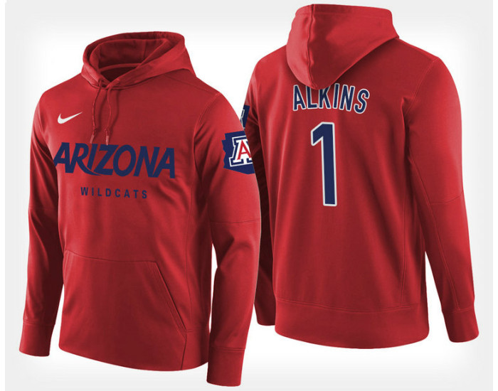 Arizona Wildcats #1 Rawle Alkins Red Hoodie College Basketball