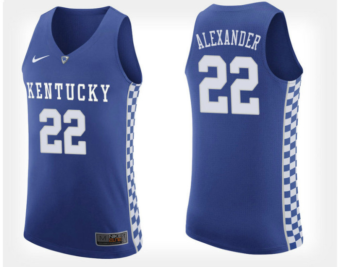 Kentucky Wildcats #22 Shai Gilgeous-Alexander Blue Home Authentic College Basketball Jersey