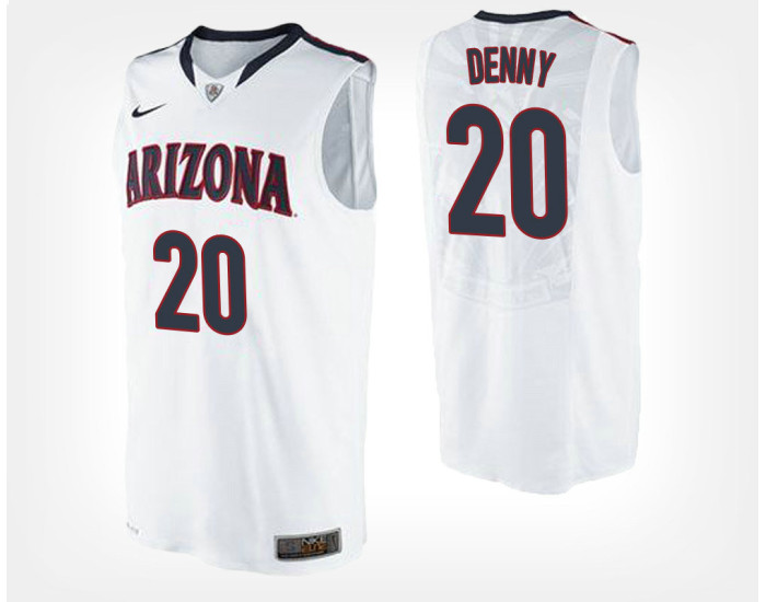 Arizona Wildcats #20 Talbott Denny White Road Authentic College Basketball Jersey