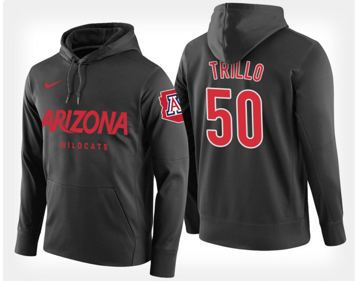 Arizona Wildcats #50 Tyler Trillo Black Hoodie College Basketball