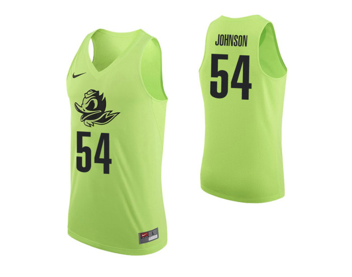 Youth Oregon Ducks #54 Will Johnson Authentic College Basketball Jersey Apple Green