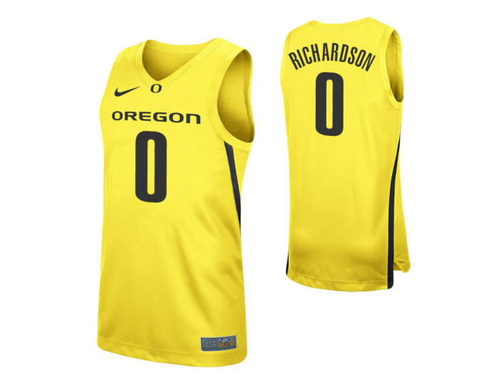 Oregon Ducks #0 Will Richardson Yellow Authentic College Basketball Jersey