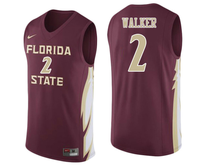 Youth Florida State Seminoles #2 CJ Walker Authentic College Basketball Jersey wine