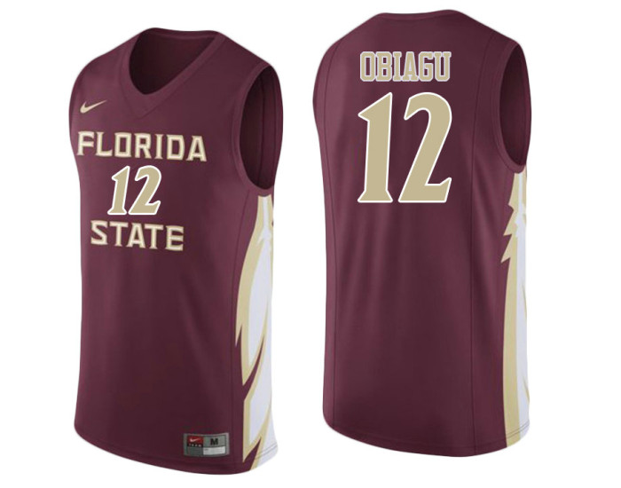 Youth Florida State Seminoles #12 Ike Obiagu Authentic College Basketball Jersey wine