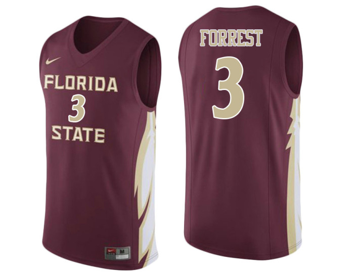 Youth Florida State Seminoles #3 Trent Forrest Authentic College Basketball Jersey wine