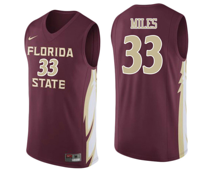 Youth Florida State Seminoles #33 Will Miles Authentic College Basketball Jersey wine