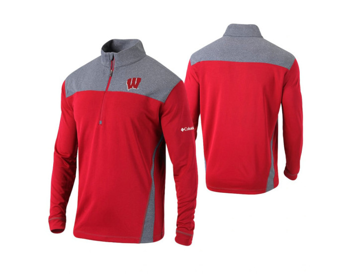 Wisconsin Badgers Red Omni-Wick Standard Quarter-Zip Jacket