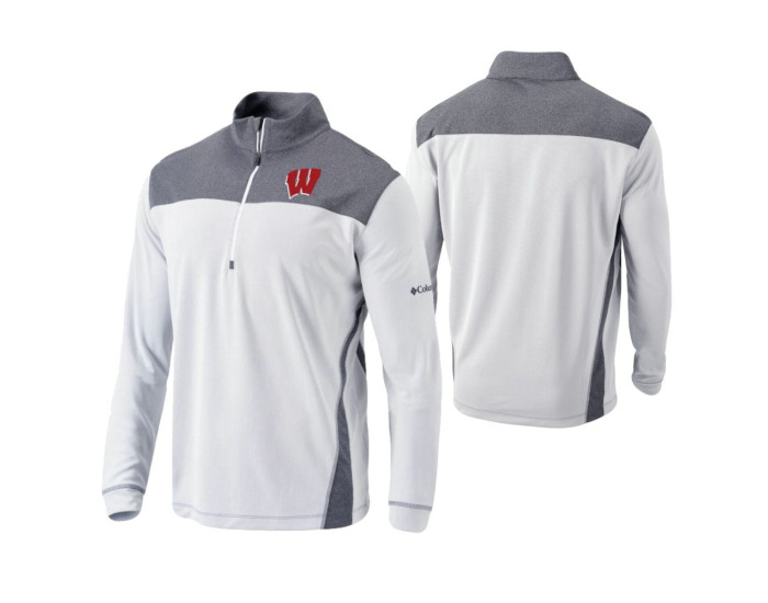 Wisconsin Badgers White Omni-Wick Standard Quarter-Zip Jacket