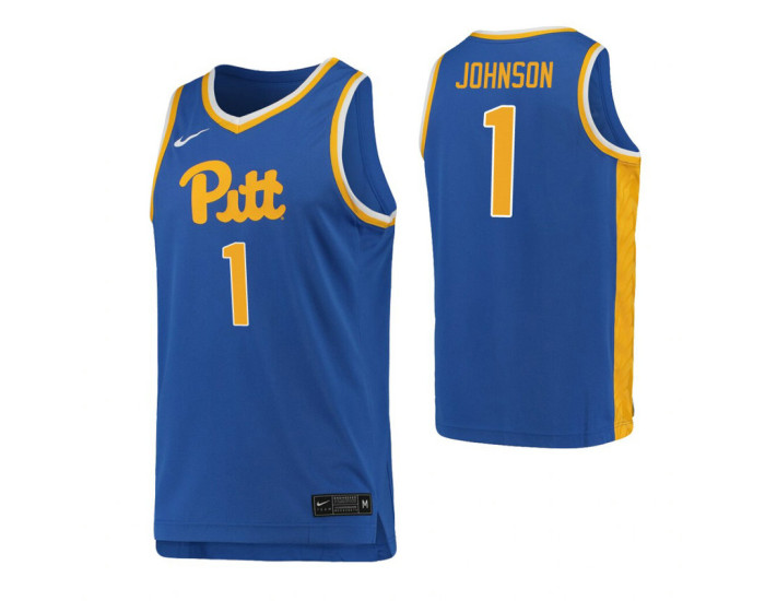 Youth Xavier Johnson Authentic College Basketball Jersey Royal Pittsburgh Panthers
