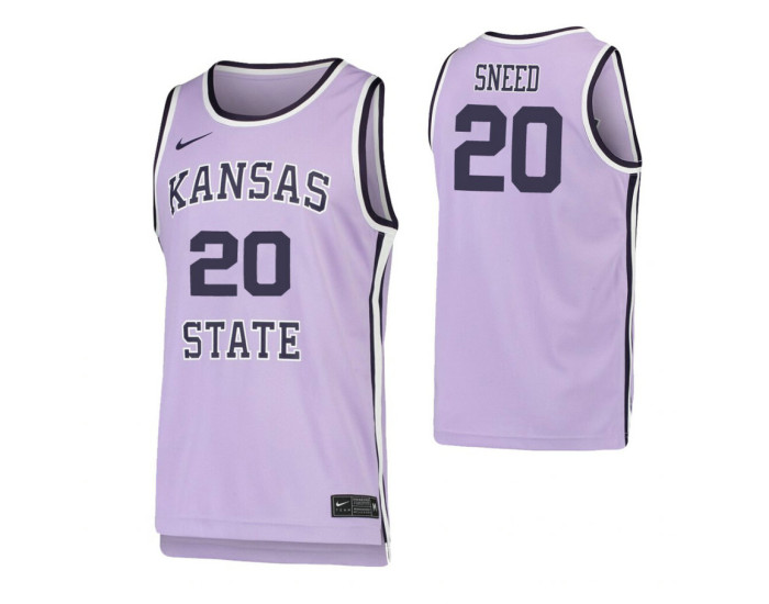 Youth Kansas State Wildcats #20 Xavier Sneed Purple Authentic College Basketball Jersey