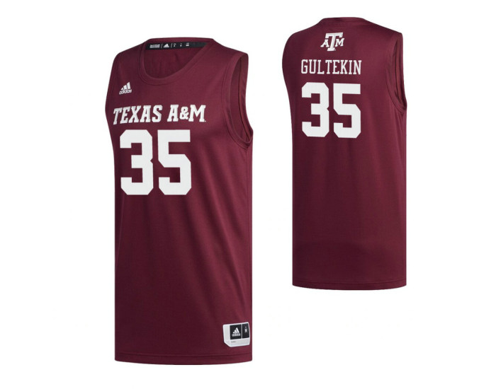 Texas A&amp;M Aggies 35 Yavuz Gultekin Replica College Basketball Jersey Maroon