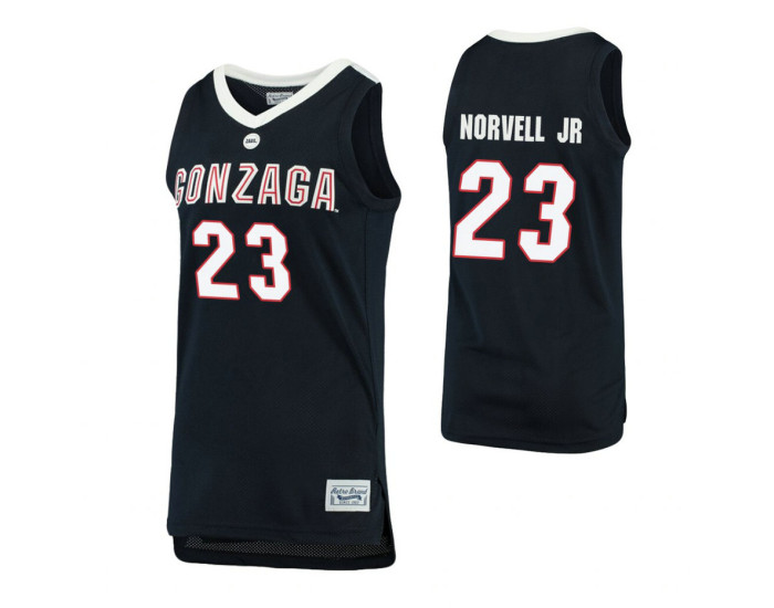 Gonzaga Bulldogs 23 Zach Norvell Jr. Basketball Alumni Authentic College Basketball Jersey Navy