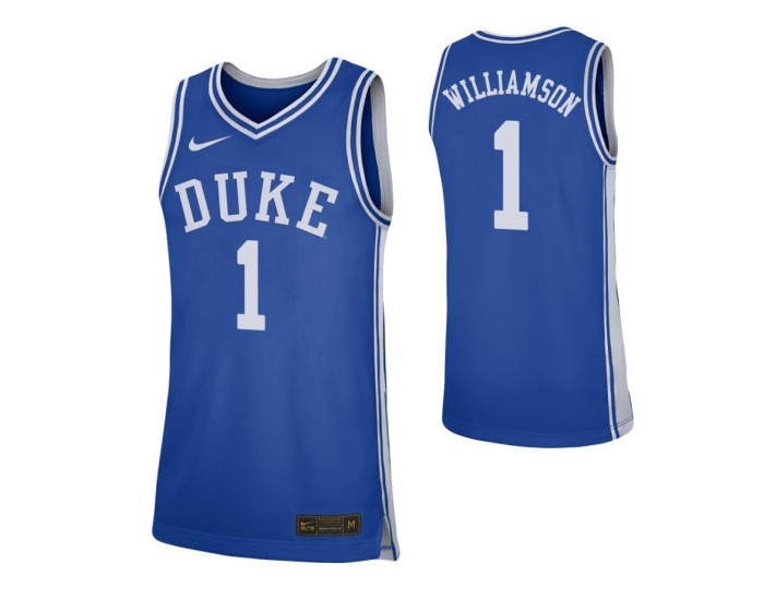 Duke Blue Devils #1 Zion Williamson Royal Authentic College Basketball Jersey