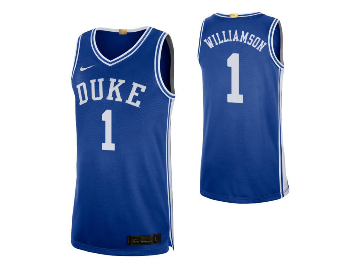 Duke Blue Devils #1 Zion Williamson Royal Authentic College Basketball Jersey