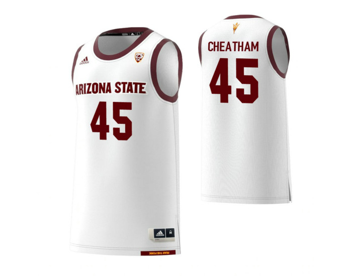 Youth Arizona State Sun Devils 45 Zylan Cheatham Authentic College Basketball Jersey White